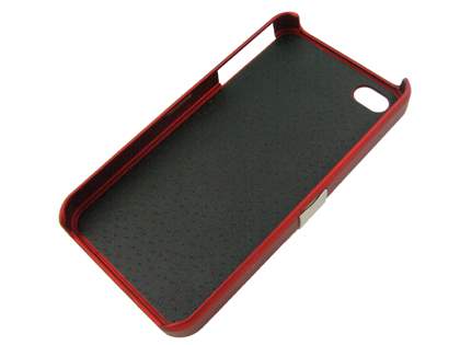 iPhone 4/4S Rubberised Case with Stand - Metallic Red
