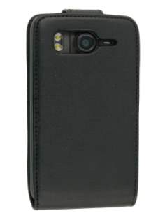 Synthetic Leather Flip Case for HTC Desire HD - Black