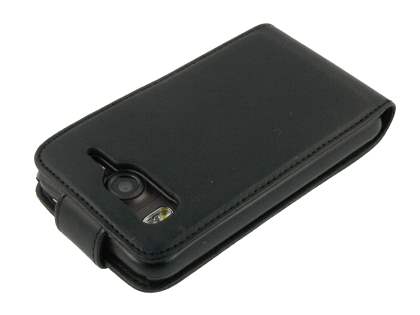 Synthetic Leather Flip Case for HTC Desire HD - Black