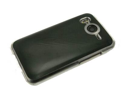 HTC Desire HD timber-style pattern Case - Clear/Black