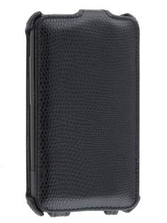 HTC Desire HD Slim Synthetic Leather Flip Case - Classic Black