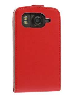 Synthetic Leather Flip Case for HTC Desire HD - Red