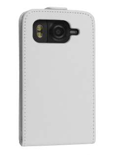 Synthetic Leather Flip Case for HTC Desire HD - White