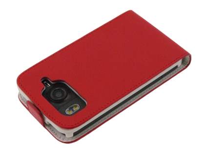 Synthetic Leather Flip Case for HTC Desire HD - Red