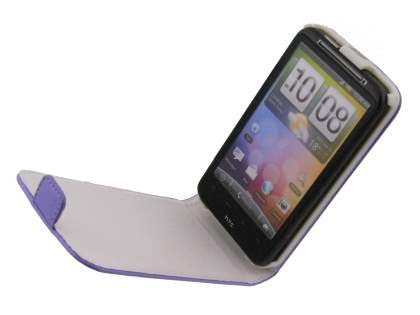 Synthetic Leather Flip Case for HTC Desire HD - Lavender Purple