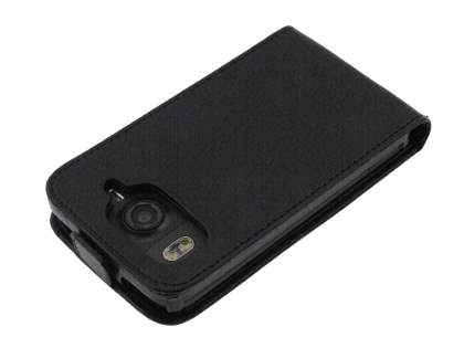 Synthetic Leather Flip Case for HTC Desire HD - Black
