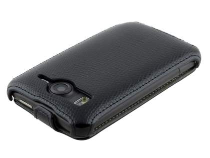 HTC Desire HD Slim Synthetic Leather Flip Case - Classic Black