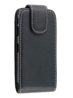 BlackBerry Pearl 9100 Synthetic Leather Flip Case - Black
