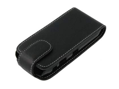 BlackBerry Pearl 9100 Synthetic Leather Flip Case - Black