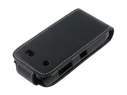 BlackBerry Pearl 9100 Synthetic Leather Flip Case - Black