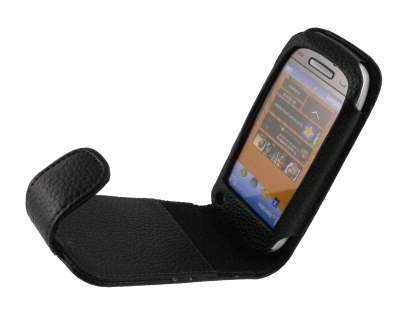 Synthetic Leather Flip Case for Nokia C7 - Black