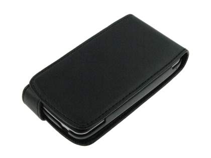 Synthetic Leather Flip Case for LG Optimus One P500 - Black