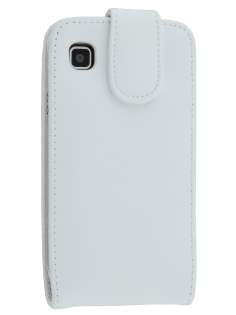 Genuine Leather Flip Case for Samsung I9000 Galaxy S - White Leather Flip Case