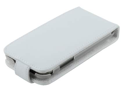 Genuine Leather Flip Case for Samsung I9000 Galaxy S - White
