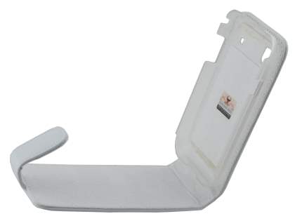 Genuine Leather Flip Case for Samsung I9000 Galaxy S - White