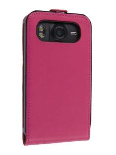 Synthetic Leather Flip Case for HTC Desire HD - Hot Pink
