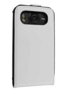 Synthetic Leather Flip Case for HTC Desire HD - White