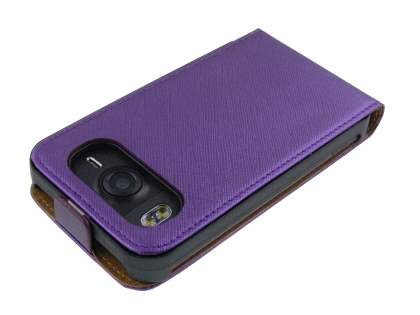 Synthetic Leather Flip Case for HTC Desire HD - Purple