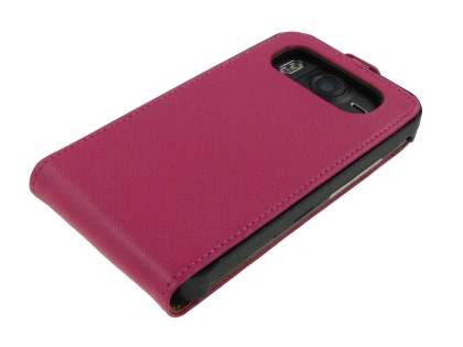 Synthetic Leather Flip Case for HTC Desire HD - Hot Pink