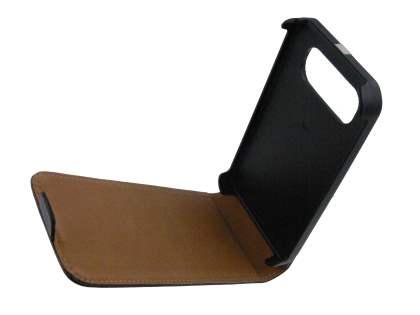 Synthetic Leather Flip Case for HTC Desire HD - Classic Black