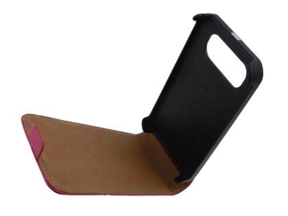 Synthetic Leather Flip Case for HTC Desire HD - Hot Pink