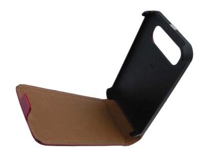 Synthetic Leather Flip Case for HTC Desire HD - Red