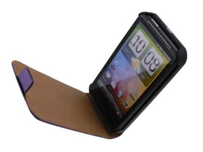 Synthetic Leather Flip Case for HTC Desire HD - Purple