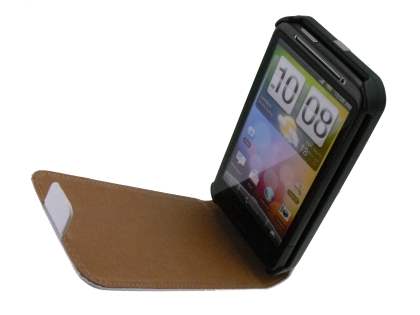 Synthetic Leather Flip Case for HTC Desire HD - White