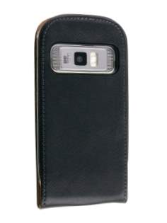 Synthetic Leather Flip Case for Nokia C7 - Classic Black