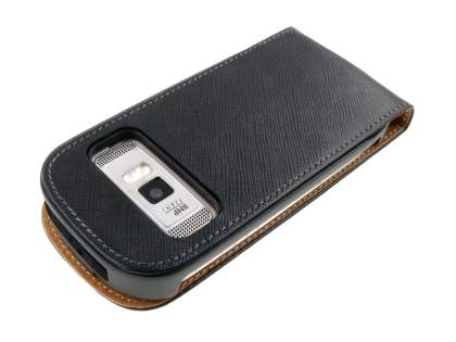Synthetic Leather Flip Case for Nokia C7 - Classic Black