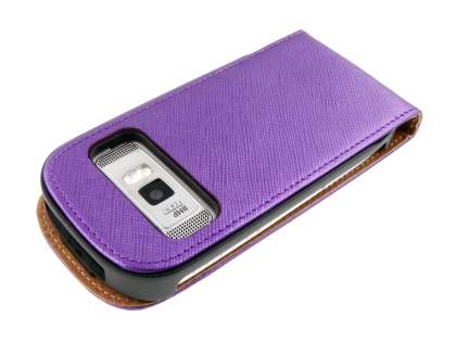 Synthetic Leather Flip Case for Nokia C7 - Purple