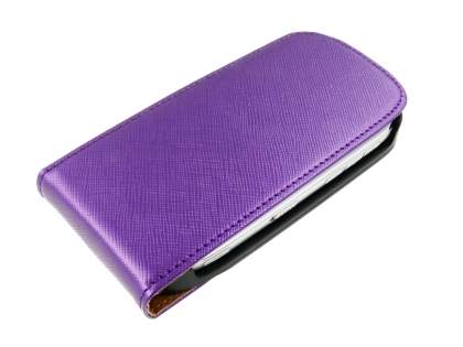 Synthetic Leather Flip Case for Nokia C7 - Purple
