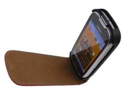 Synthetic Leather Flip Case for Nokia C7 - Pink