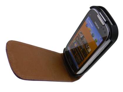 Synthetic Leather Flip Case for Nokia C7 - Purple