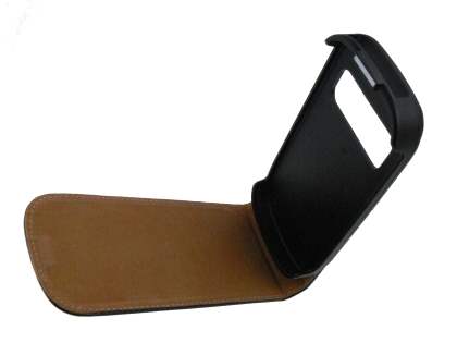 Synthetic Leather Flip Case for Nokia C7 - Classic Black