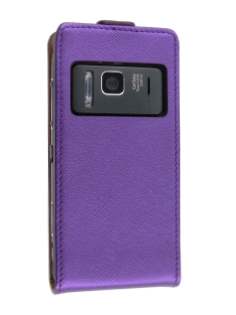 Synthetic Leather Flip Case for Nokia N8 - Purple