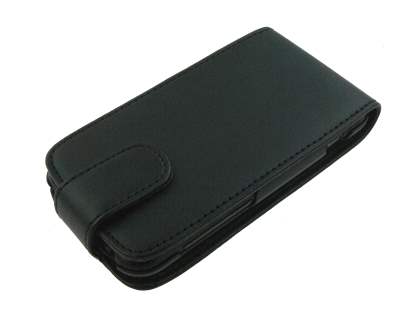HTC Incredible S Synthetic Leather Flip Case - Black