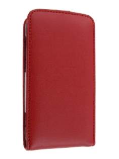 HTC Incredible S Genuine Leather Flip Case - Red