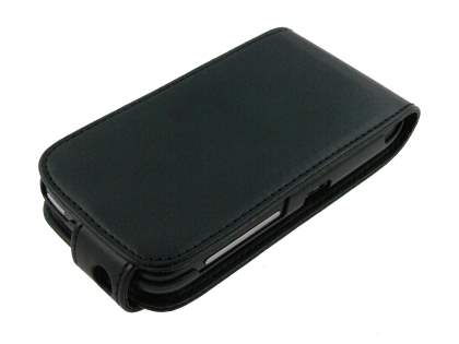 HTC Desire S Synthetic Leather Flip Case - Black
