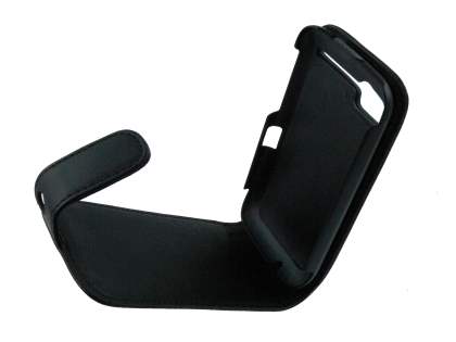 HTC Desire S Synthetic Leather Flip Case - Black
