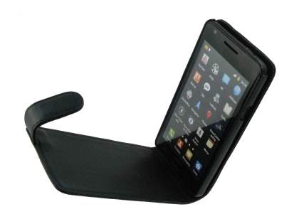 Samsung I9100 Galaxy S2 Synthetic Leather Flip Case - Classic Black