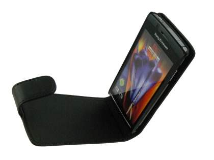Sony Ericsson XPERIA Arc/Arc S Synthetic Leather Flip Case - Black