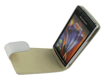 Synthetic Leather Flip Case for Sony Ericsson XPERIA Arc/Arc S - White