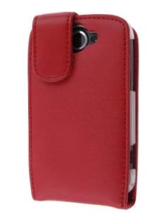 HTC Wildfire G8 Genuine Leather Flip Case - Red