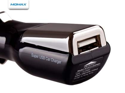 MOMAX Micro USB Super Car Charger & Data Cable - Piano Black
