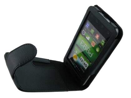 LG Optimus 2X P990 Synthetic Leather Flip Case - Black