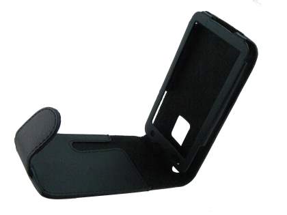 LG Optimus 2X P990 Synthetic Leather Flip Case - Black