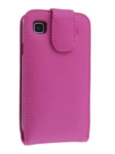 Genuine Leather Flip Case for Samsung I9000 Galaxy S - Pink Leather Flip Case