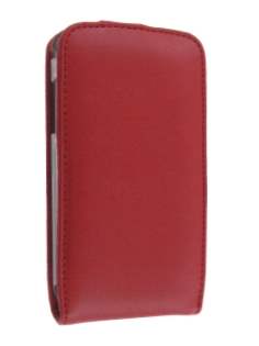 Genuine Leather Flip Case for Samsung I9000 Galaxy S - Red