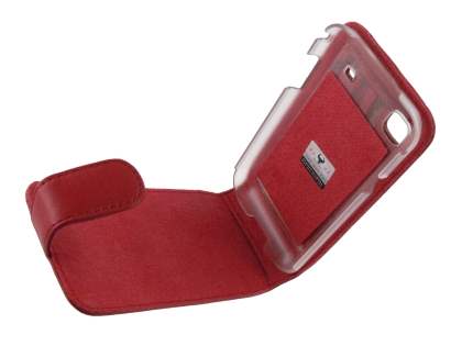 Genuine Leather Flip Case for Samsung I9000 Galaxy S - Red